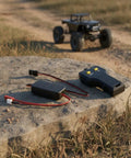 Ultimate 1/10 Scale Rc Crawler Electric Winch With Metal Brackets And Nifty Wiring Setup For Realistic Recovery Simulations Indoor Testing Fun on a rock.