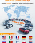Extensive vehicle coverage for over 100,000 models and 10+ languages; for All In One OBD2 Scanner And Code Reader.