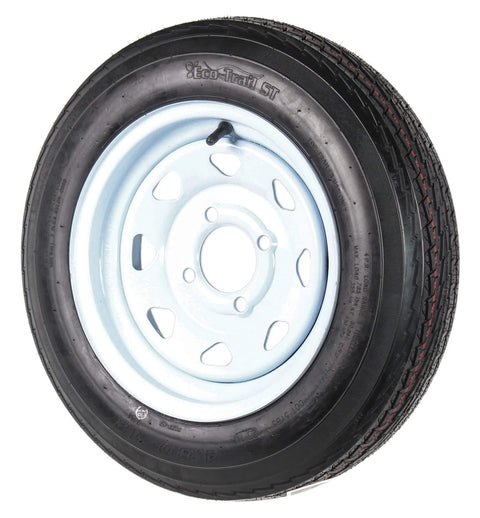 2 Pack Trailer Tires On Rims 4.80-12 480-12 4.80 X 12 White Spoke Wheel 4 Lug On 12 Inch Rim 780 Lb Load Capacity 60 Psi Load Range B
