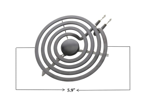 Electric Range Burner Surface Element Set With One 8 Inch MP21YA5 And Three 6 Inch MP15YA Burners heating coil detail