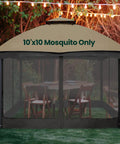 Universal Replacement Mosquito Netting For 10x10 Gazebos With Four Panel Sidewalls And Zippers in outdoor setting