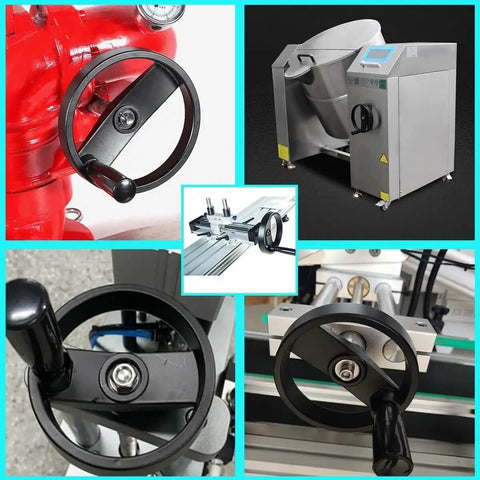 Get Ready To Tame Any Machine Tool With This Super Cool Lobqips Foldable Hand Wheel boasting A Snazzy Rotating Grip And Plus Fits Smoothly Into 10 To 20mm Bore Sizes For Total Control And Awesome Durability. Black foldable hand wheel with rotating grip on machine tool, 10-20mm bore, metal construction