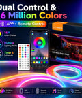 RGB Neon Rope Lights Sixteen Point Four Feet With 360 LEDs 24V Side Emitting LED Strip Lights App and Remote Control