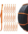 Heavy Duty 20 Piece Snow Tire Chains For Cars And Trucks Zero Hassle Zip Tie Design on tire for deep snow and mud traction.