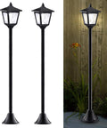 40 Inch Solar Lamp Post Lights Outdoor Vintage Street Vibe For Lawn Pathway Driveway Front And Back Door Pack Of 2