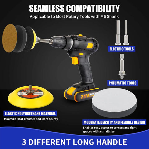 3 Inch Gold Sanding Discs Set For Drill Attachment, Hook And Loop Sander Kit with drill and backing pads