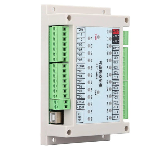 Industrial PLC Controller 24V DC 13 Input 12 Output SPC10RM Control Board in ABS Plastic with USB Interface
