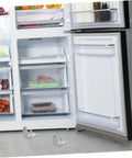 Commercial Grade Metal Refrigerator Door Hinges For Cooler And Freezer With Silky Smooth Motion and Knockout Durability displayed with a fridge.