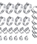 26 Piece Stainless Steel Hose Clamps Assortment Kit One Quarter To Two Inch Adjustable Worm Gear Clamps For Fuel Line Plumbing Automotive Garden Tubes Radiator And Mechanical Applications