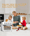 Family cooking with 11 Pins 7 Positions Rotary Function Switch For Cuisinart TOA 60 Air Fryer Beelicious Oven And Geek Chef Fm9001e Air Oven Replacement Part With 1 Year Warranty And Easy Install in a kitchen.