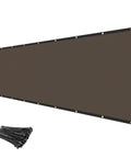 Privacy Fence Screen 5 Feet By 20 Feet Heavy Duty Mesh Windscreen Cloth For Outdoor Garden Patio Backyard Chain Link Fence Brown 175GSM with brass grommets.