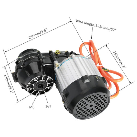 Motor and gearbox from 30 Inch Rear Axle Kit With 36V 1000W Brushless Motor And Differential Gearbox