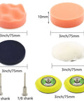 All In One 3 Inch Sanding Discs Set For Rotary Tools With Headlight Restoration Kit, foam pads, wool polish, shank adapters