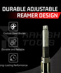 Adjustable Hand Reamer Tool For Precise Hole Finishing With Carbon Steel Blades And Mild Steel Body, Durable Design Shown