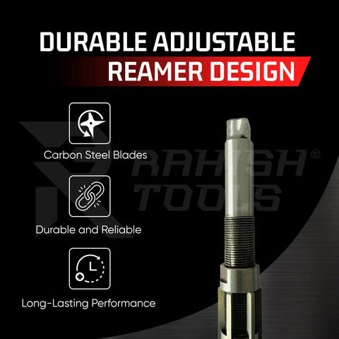 Adjustable Hand Reamer Tool For Precise Hole Finishing With Carbon Steel Blades And Mild Steel Body, Durable Design Shown