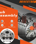 Diagram showing front wheel hub and bearing assembly for Dodge Ram 1500 2002-2008 with inset image of five-lug non-ABS hub.