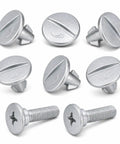 Clean Underbody Splash Shield Fastener Kit Replaces OE 90674ty2a01 showing silver quarter turn pins and M6 bolts.