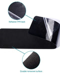 Non Slip Carpet Stair Treads Set Of 14 Black 6x30 With Pre Applied Adhesive, black tread showing TPR back and nonwoven surface