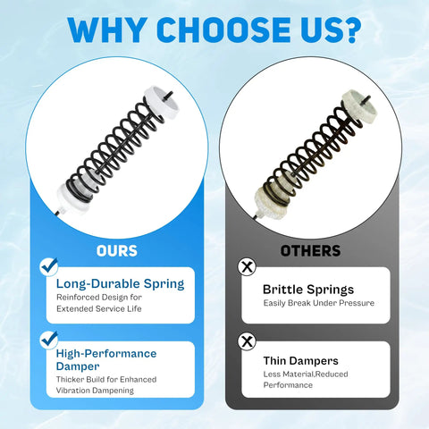 Comparison of Washer Suspension Rods Kit For NTW4516FW3 NTW4516FW2 WTW4816FW2 WTW4800BQ1 with durable spring and damper