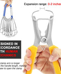 Get A Sweet Deal On This 18Pc Miter Spring Clamp And Pliers Kit, Made With Premium Stainless Steel For Tough Woodworking Jobs, Includes Carabiner Hooks Plus Storage Ring To Keep Your Tools Neat And Ready For Any Project Right Now. Stainless steel spring clamp pliers with yellow handles, 0-2 inch expansion