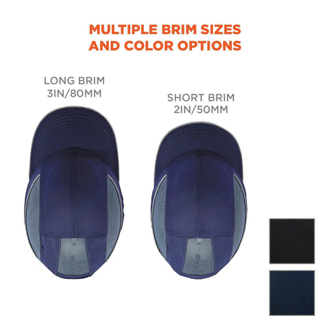 Skullerz 8950 Bump Cap Baseball Style Hard Hat Alternative With Removable Foam Padding, Micro Brim, Breathable Side Vents, Reflective Piping For Enhanced Visibility, Comfortable Head Protection Black