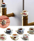 Six Pack Tea Cup Door Hinge Heads Decorative Toppers Set For Unique Home Kitchen Decor Miniature Delicate Tea Cup Hinge Pins