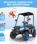 Big Kid Approved 24V Electric Ride On Car Crew Ready 4 Seater Kids Golf Cart with spacious design, measuring 51.4" L x 28.3" W x 45" H.