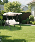 Weatherproof 75 By 47 Inch Universal 3 Seat Swing Canopy Replacement Top Cover For Outdoor Patio Garden Beige Top Only