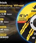 Ten Pack Of Four And A Half Inch Metal Grinding Wheels For Angle Grinders Featuring Industrial Grade Aluminum Oxide Thick wheel 4-1/2 inch.