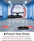 Drone Obstacle Course Kit For Racing Practice With Satin Fabric Hoops 40 To 150 Cm Rings for indoor flight training
