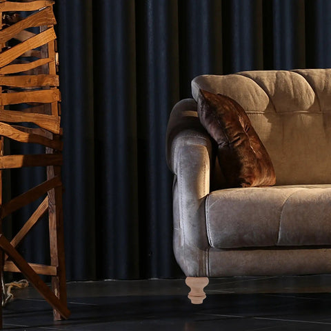 Wooden Table Leg Replacement Set Brown Wood Durable Sofa And Couch Feet Leg Extensions in living room setting