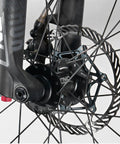 Close-up of Front Thru Axle Set 15x100mm And 15x110mm Boost For RockShox Forks Aluminum Alloy on mountain bike fork
