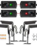 Two Pack Safety Sensor Eyes With Brackets Kit For Garage Doors 41A5034 Replacement Beams Universal Compatibility With 1997 And Up Openers Plug N Play Setup Easy Install Durable Safety Beam Set showing sensors, brackets, and connectors
