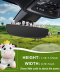 8-piece cow dashboard ornaments for cars; white plastic cows with pink ears on the dashboard near the rearview mirror