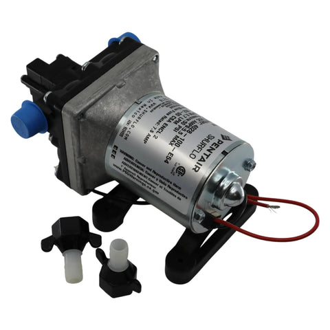 12V RV Fresh Water Diaphragm Pump With 2.3 GPM Flow 50 PSI Auto Shutoff Self Priming Run Dry Safe 6 Ft Long Hose Half Inch NPSM Ports