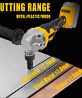 DEROLT Cordless Metal Nibbler Compatible With Dewalt 20V Battery Brushless 3000Rpm Electric Sheet Metal Cutter cutting range image.