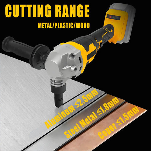 DEROLT Cordless Metal Nibbler Compatible With Dewalt 20V Battery Brushless 3000Rpm Electric Sheet Metal Cutter cutting range image.