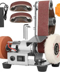 This Awesome Mini Electric Belt Sander Features 7 Speed Options And Reverse Switch For Smooth Knife Making And Diy Projects Adjustable Rpm From 4000 To 9000 With 15 Degree Inclined Design Includes Ten Sanding Belts For Effortless Grinding And Polishing.