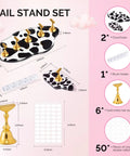 Update Nail Stand Set For Press Ons With Two Spotted Cloud Magnetic Bases Practice Painting Display Includes Brush Holder