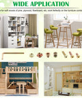 Collage of furniture with All In One M6 Zinc Plated Furniture Hardware Replacement Kit With 181 Pieces showcasing application