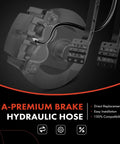 Front Driver Brake Hydraulic Hose Compatible With Chrysler Avenger 2008 2014 Caliber 2007 2012 Compass Patriot 2007 2017 Chrysler 200 2011 2014 Sebring 2007 2010 Front Left Driver Side image showing brake hydraulic hose and vehicle pedal connection.