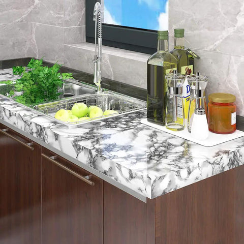 Gray Marble Peel And Stick Contact Paper For Cabinets Desks Tables And Shelves Self Adhesive Vinyl Film 36x160 Inches Removable Countertop Wrap