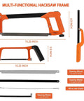 Hacksaw Set With 12 Inch Steel Frame Replaceable Blades And Metal Miter Guide For Metal Wood And PVC Pipes 3 Piece Handsaw Kit layout
