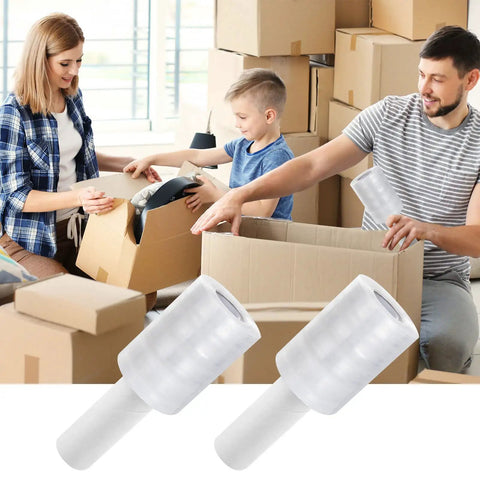 Snag This Gotta Have 6 Roll Stretch Wrap Film Set With Premium 80 Gauge Cling Plastic Measuring 4 Inches By 1000 Feet used during packing.