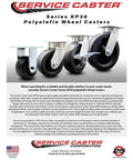 Rock Solid Heavy Duty Kingpinless Swivel Top Plate Caster With 5 Inch Polyolefin Wheel and Premium Ball Bearings on display.