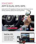 App interface and GPS features for 4K Mini Dash Cam With 158 Degree Wide Lens, Starvis HDR Night Vision, Built In 5G WiFi GPS.