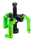 Versatile 2 And 3 Jaw Harmonic Balancer Puller For 3, 4, And 6 Spoke Balancers in green and black