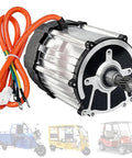 Street-Ready Electric Tricycle Motor Kit With Controller 48V 60V 72V Brushless Differential, 3000RPM 5-Hole 16-Tooth, 550W-2000W, Fits Tricycles And Four-Wheelers, Durable Aluminum Shell, Easy Retrofit For Smooth Rides. Aluminum electric tricycle motor with orange cables and gear shaft
