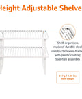 Stackable Metal Wire Racks For Kitchen Cabinets And Pantries Beat The Kitchen Chaos Easy Storage Solutions Heavy Duty Steel Organizer Shelves Set Of Two Straight Up Durable Countertop Setup White Finish. Height adjustable shelving unit with durable steel frame.