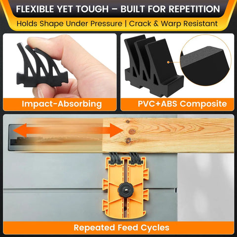 Pro Grade Featherboard For Table Saws, Router Tables And Band Saws, Kickback Prevention And Precision Feed Control, Details